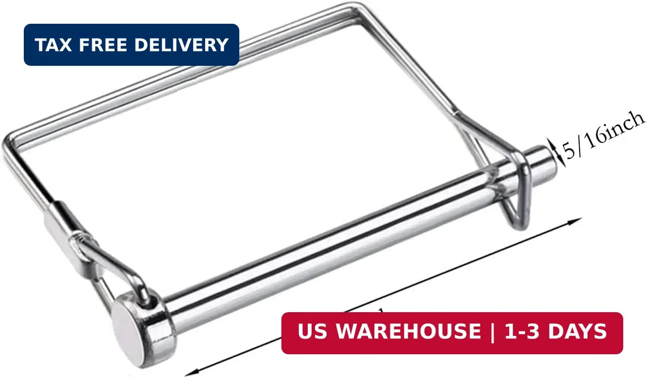 Sunnyway 10 Pack 5/16 Inch Trailer Coupler Pin Set 4 Inch Long Wire Lock Pin PTO
