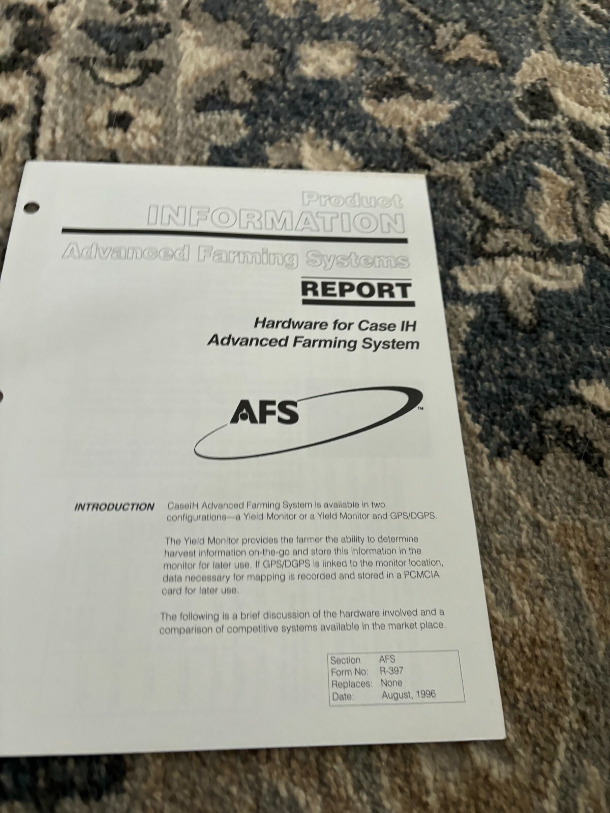 Case International Product Information AFS Advance Farming Syste Brochure FCCA24