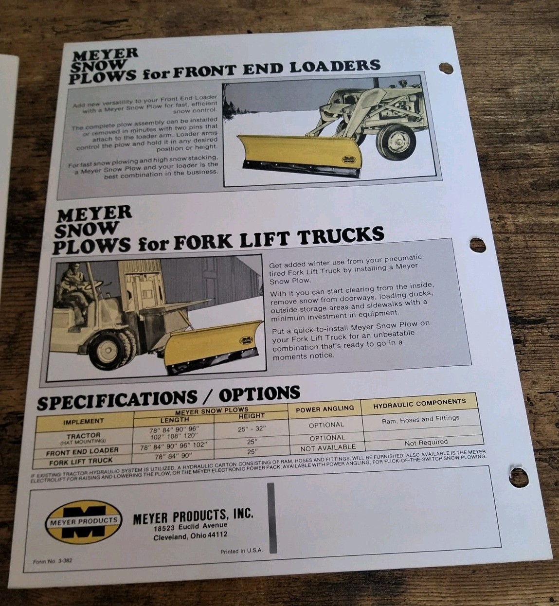 Meyer Products Snow Plows Brochure And Price List