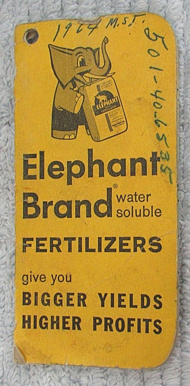Old 1963-64 Elephant Brand Fertilizers Vintage Farmers Pocket Notebook