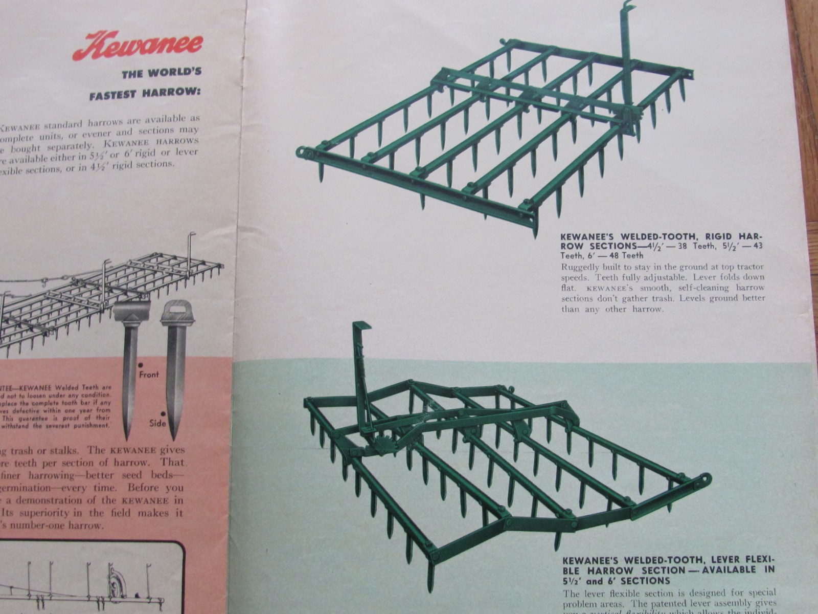 1955 SALES BROCHURE KEWANEE FARM MACHINE DISK HARROW DEALER THEDE ALEDO IL