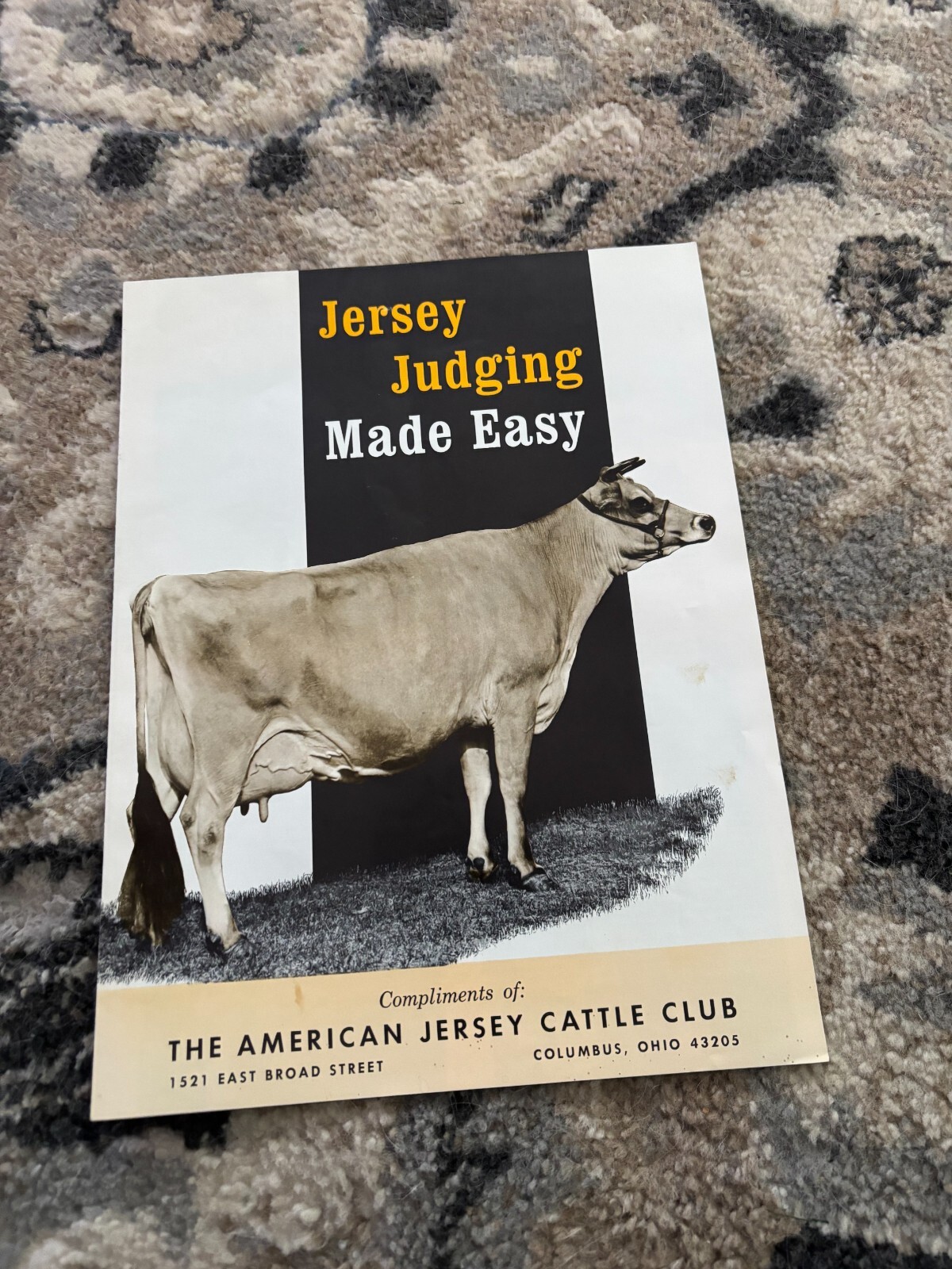 Jersey Cattle Judging Made Easy For 1967s Brochure FCCA25