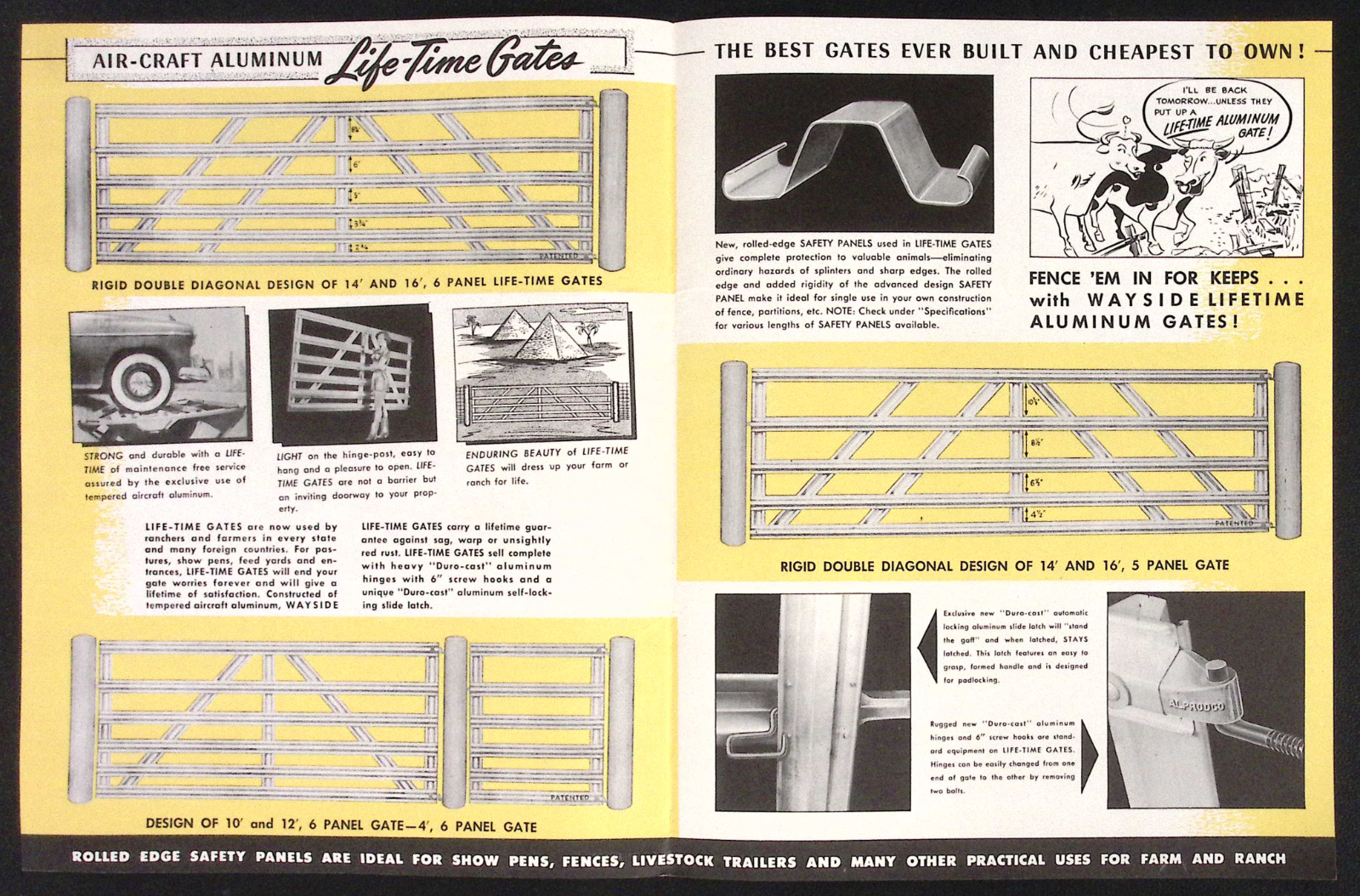 1952 Wayside Air-Craft Aluminum Life-Time Gates Illustrated Brochure