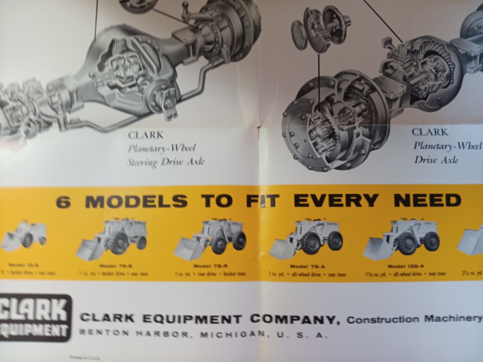 Clark Michigan Large Poster Power TRAINS for Wheel Loader
