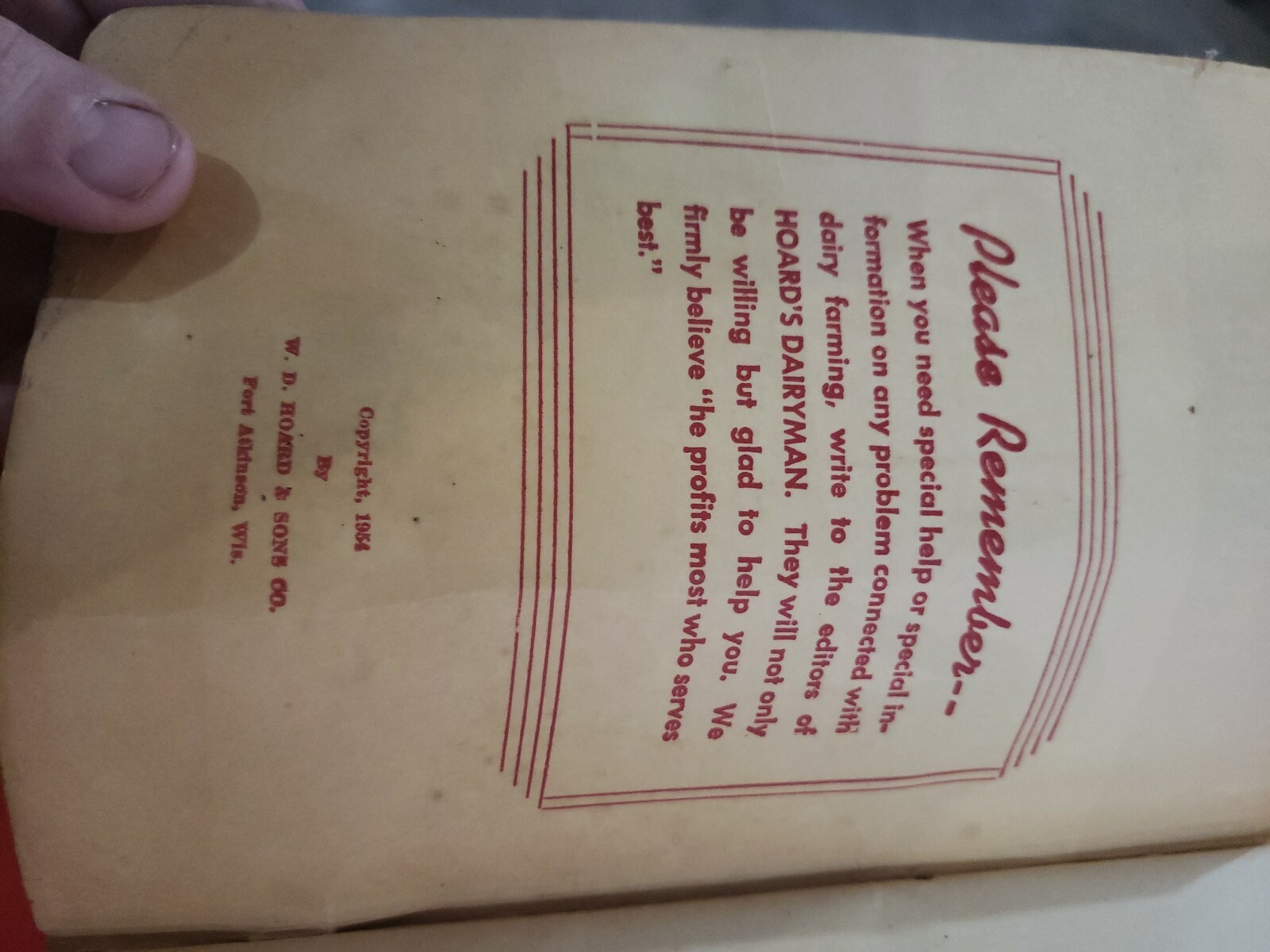 HOARDS DAIRYMAN FEED GUIDE CATTLE SWINE POULTRY FARM BOOK 1954 INSTRUCTION