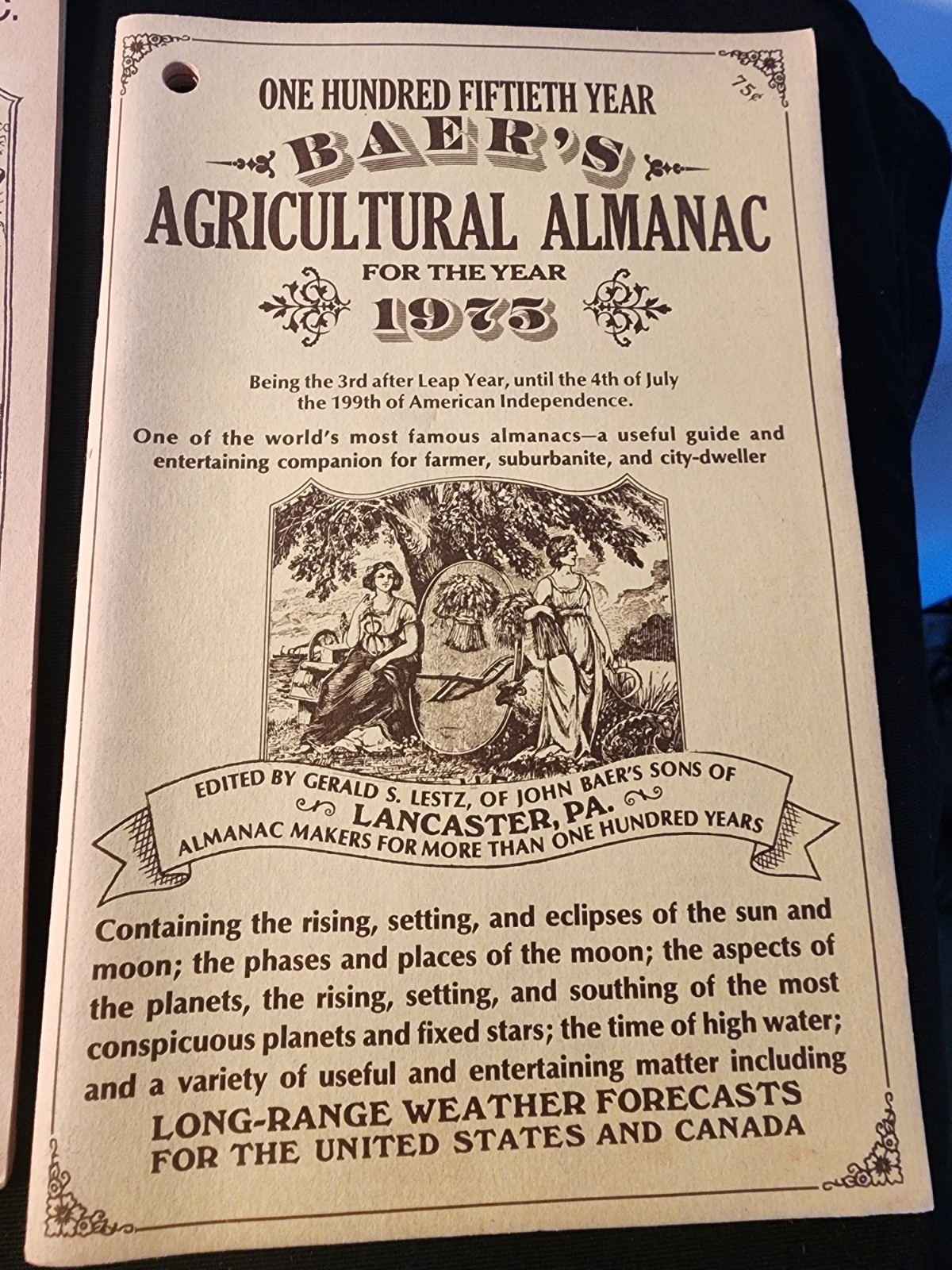 Vintage 1939/1957/1975 John Baers Sons Agricultural Almanac Lancaster Penn