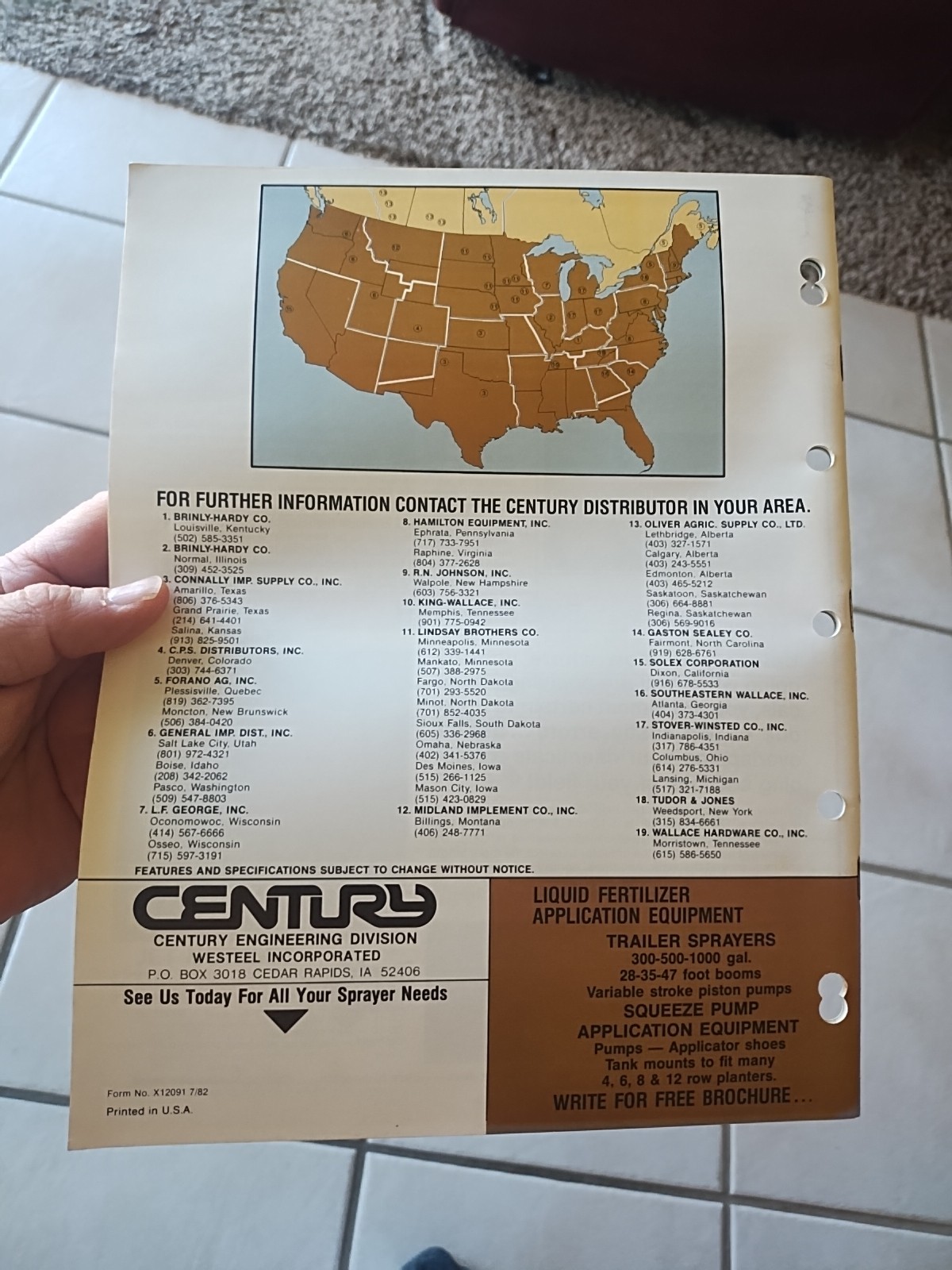 Vtg 1982 Century Sprayers Catalog Dealer Brochure Westeel Inc. Poly Tanks Parts