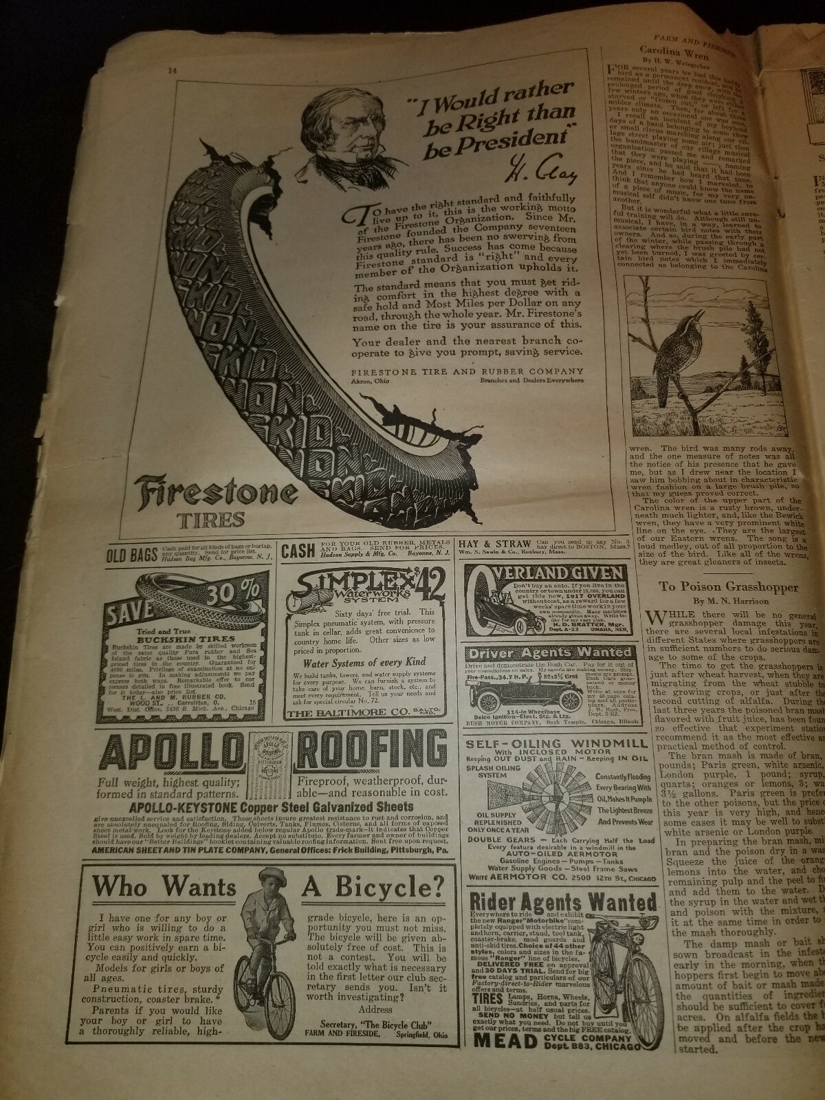 FARM and FIRESIDE The National Farm Paper 1917 DOMINO SUGAR GOODYEAR FIRESTONE