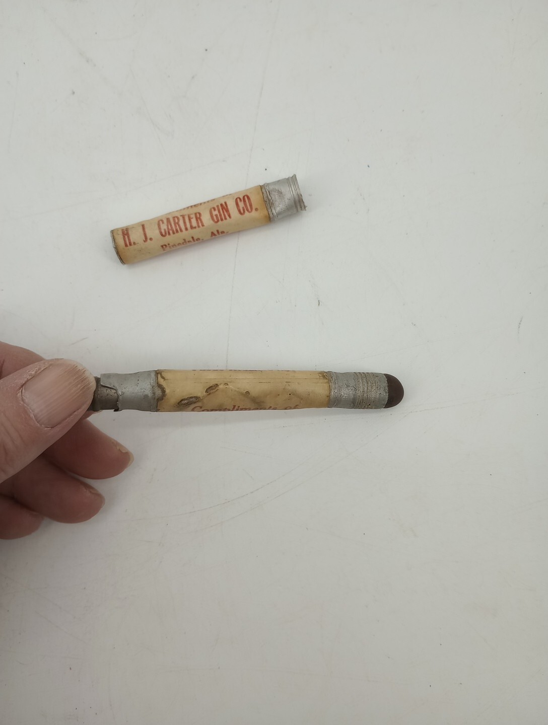 Vtg Rare Bullet Pen H.J. Carter Cotton Gin Advertising Pinedale Alabama. Read