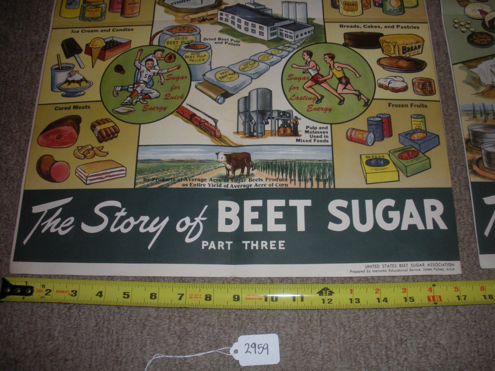 Rare Vintage 1950&rsquo;s? Extracting STORY Beet Sugar food Factory COMPLETE SET OF 4