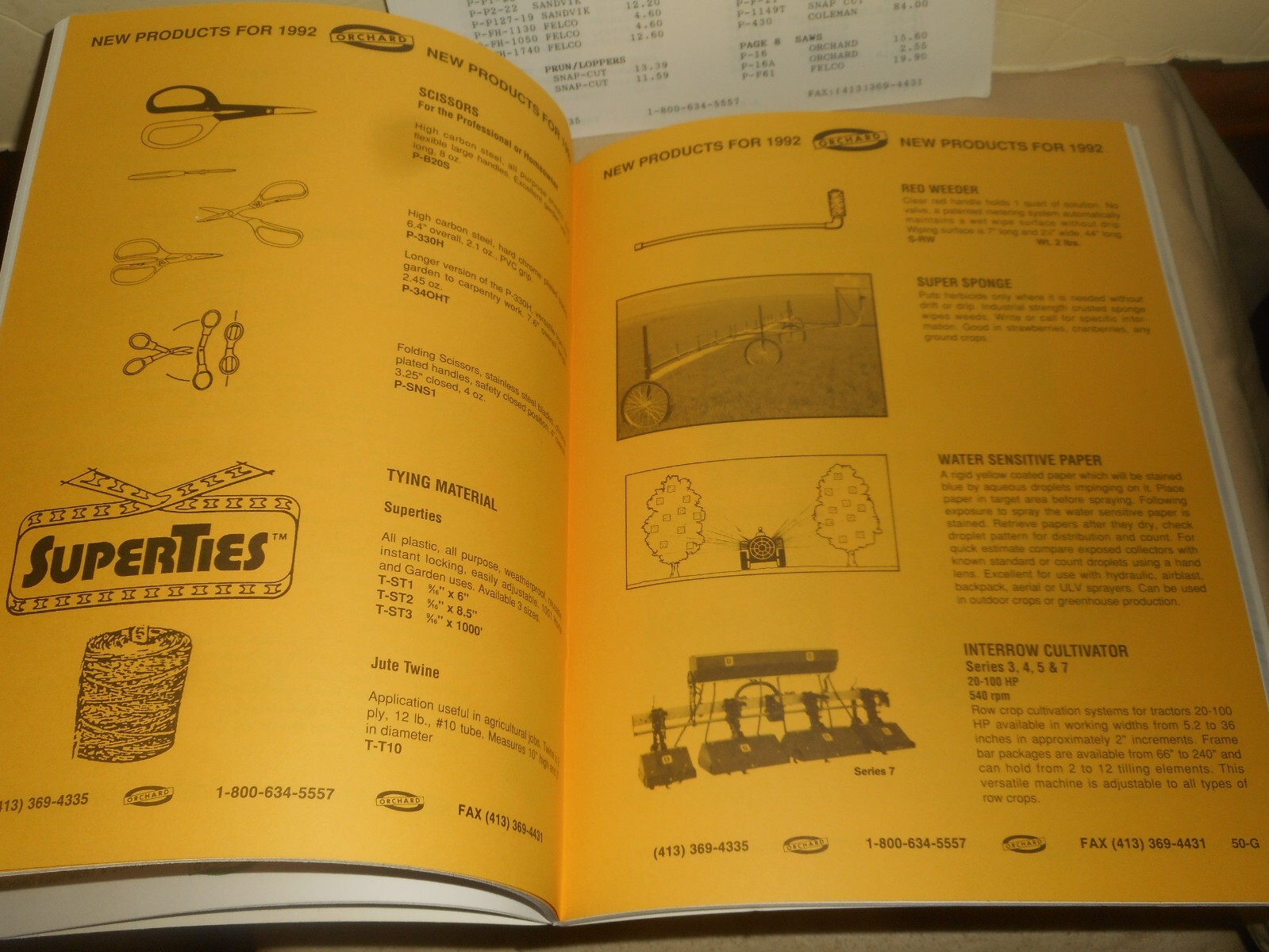 ORCHARD Equipment & Supply Co. 1992 MASTER CATALOG #4 & Rate Sheet APPLE FARMING