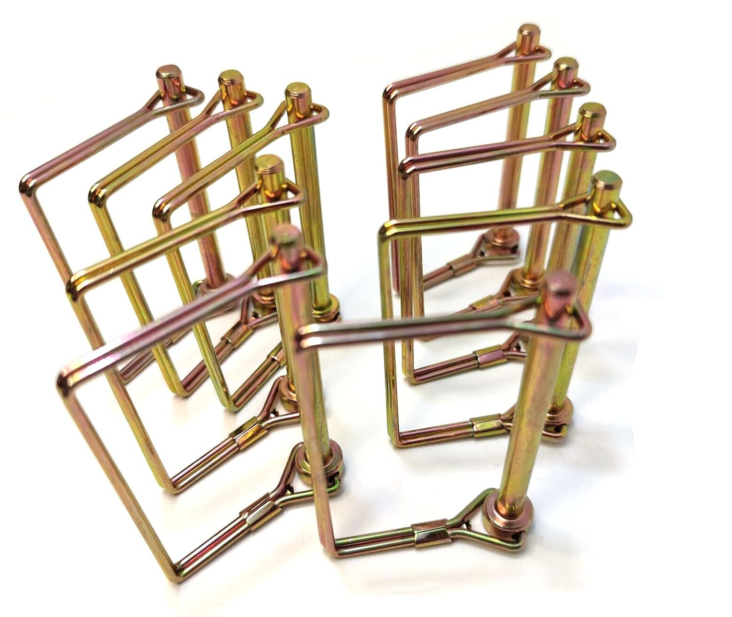 10PCS 1/4&Prime; Wire Lock Hitch Pins Trailer Coupler PTO Safety Pins Gold
