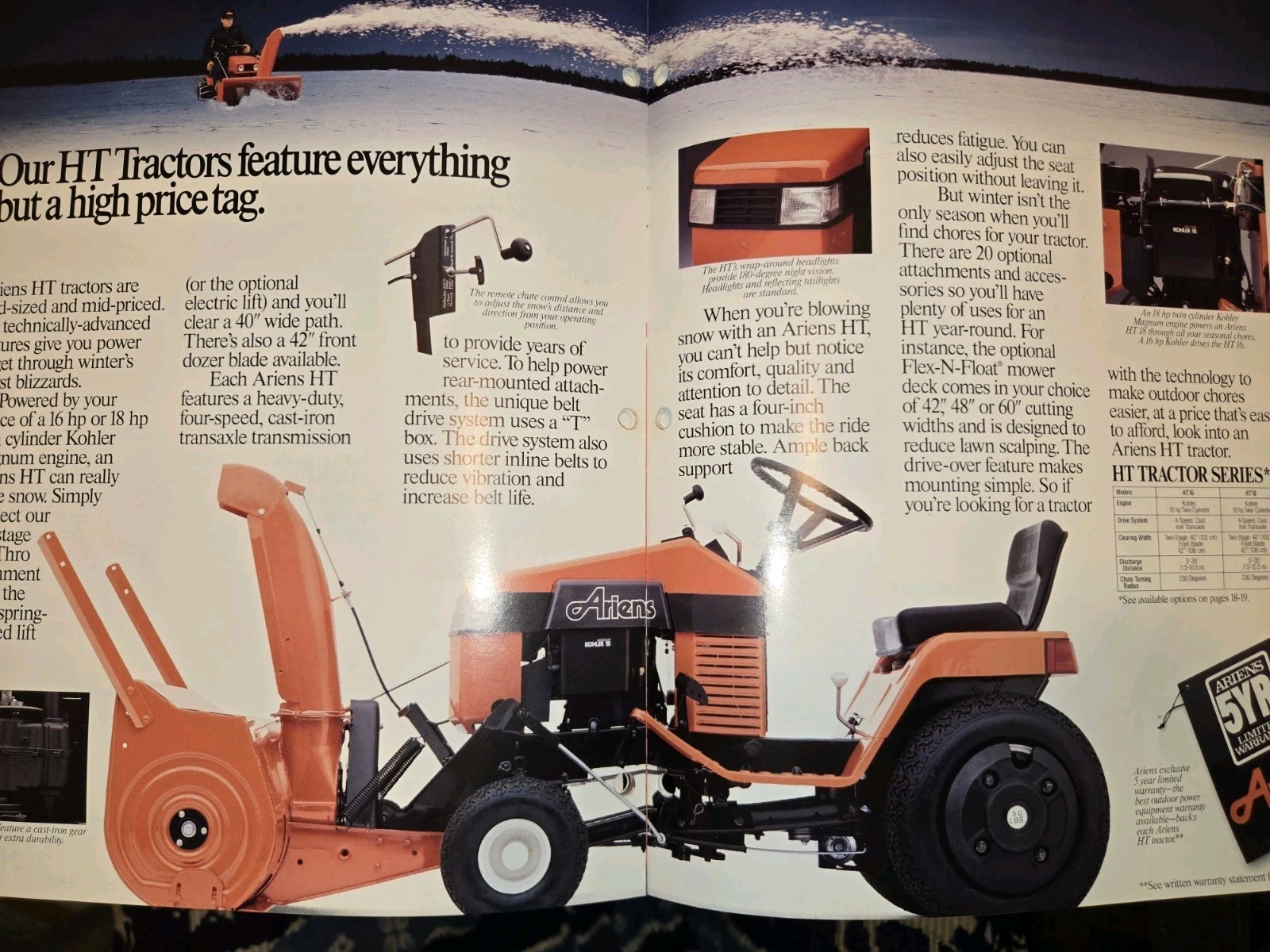 1987 1988 ARIENS DEALERSHIP ADVERTISING BROCHURES SNO-THROS