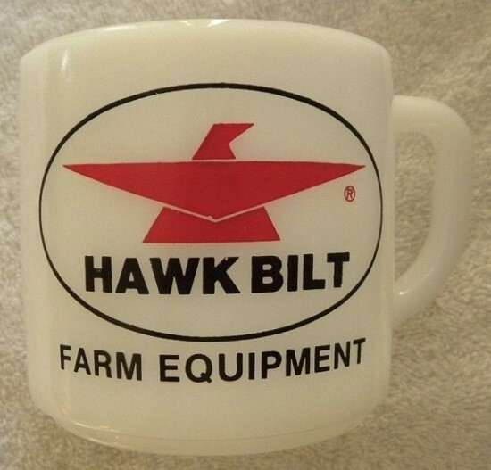 Vintage Hawk Bilt Farm Equipment, Vinton, Iowa IA, Glass Mug, Cup