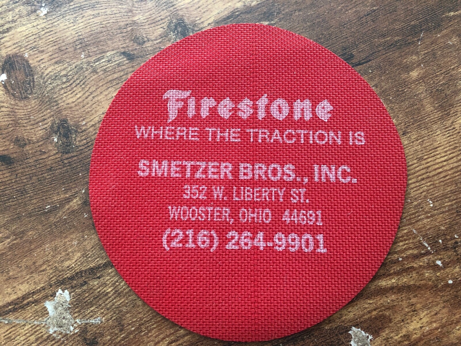 Vintage FIRESTONE Where Traction Is Smetzer Bros Wooster Ohio