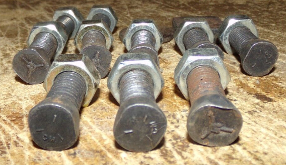 12-lot vintage assorted size cultivator shovel bolts + spacers good used