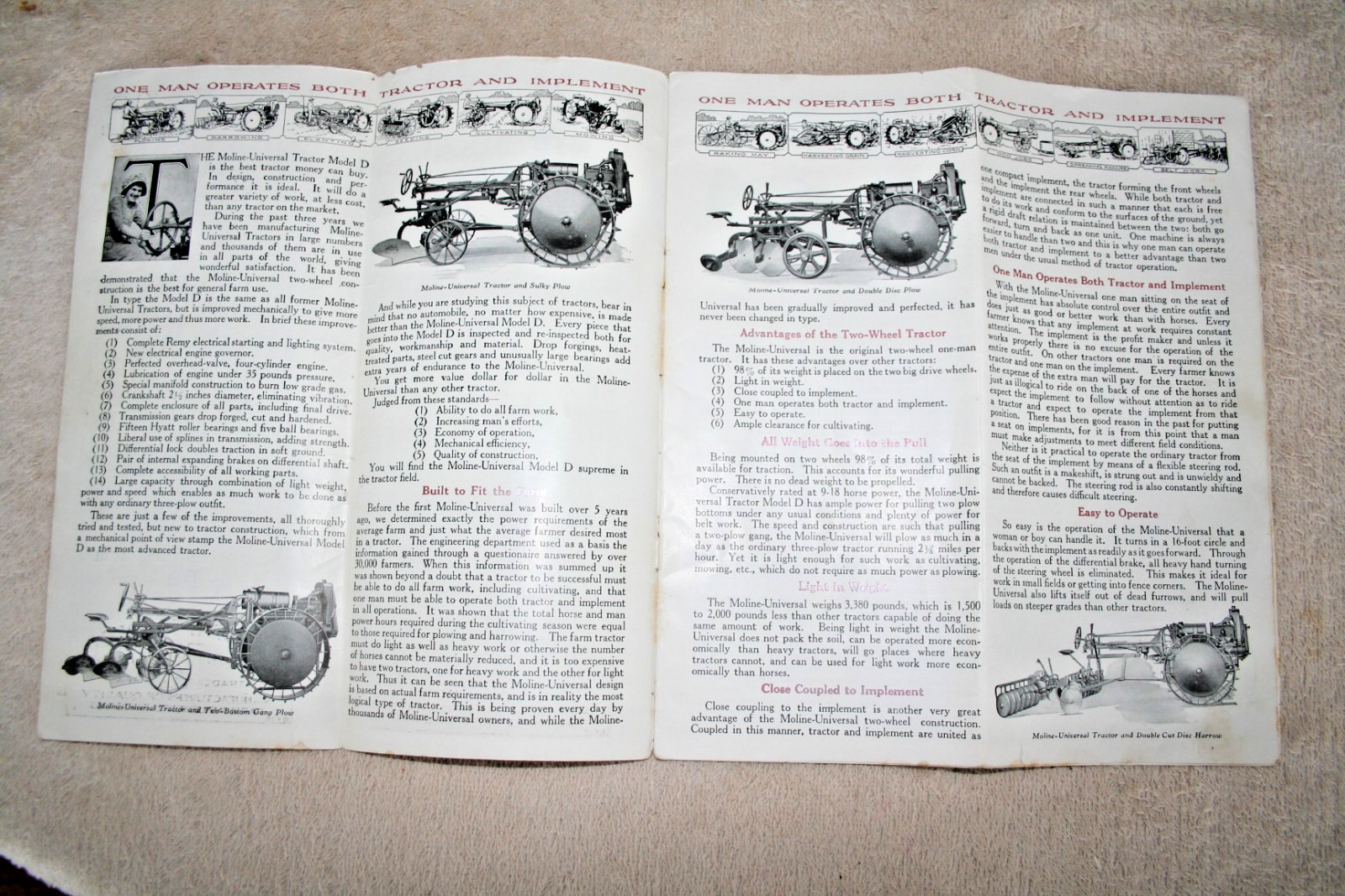 MOLINE UNIVERSAL TRACTOR 1915