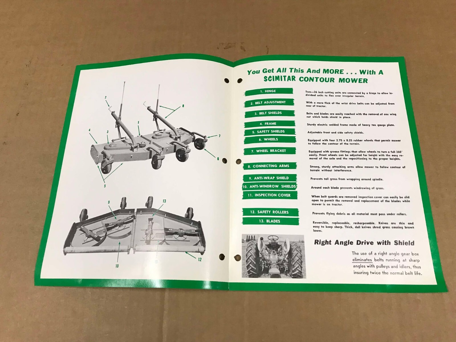 Vintage Greenline Scimitar Contour Mower Informational Brochure