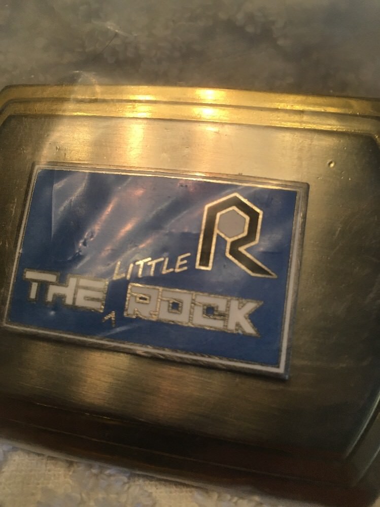 NEW The « Little » Rock Railroad Enamel COLLECTOR BELT BUCKLE~Blue/White Silver