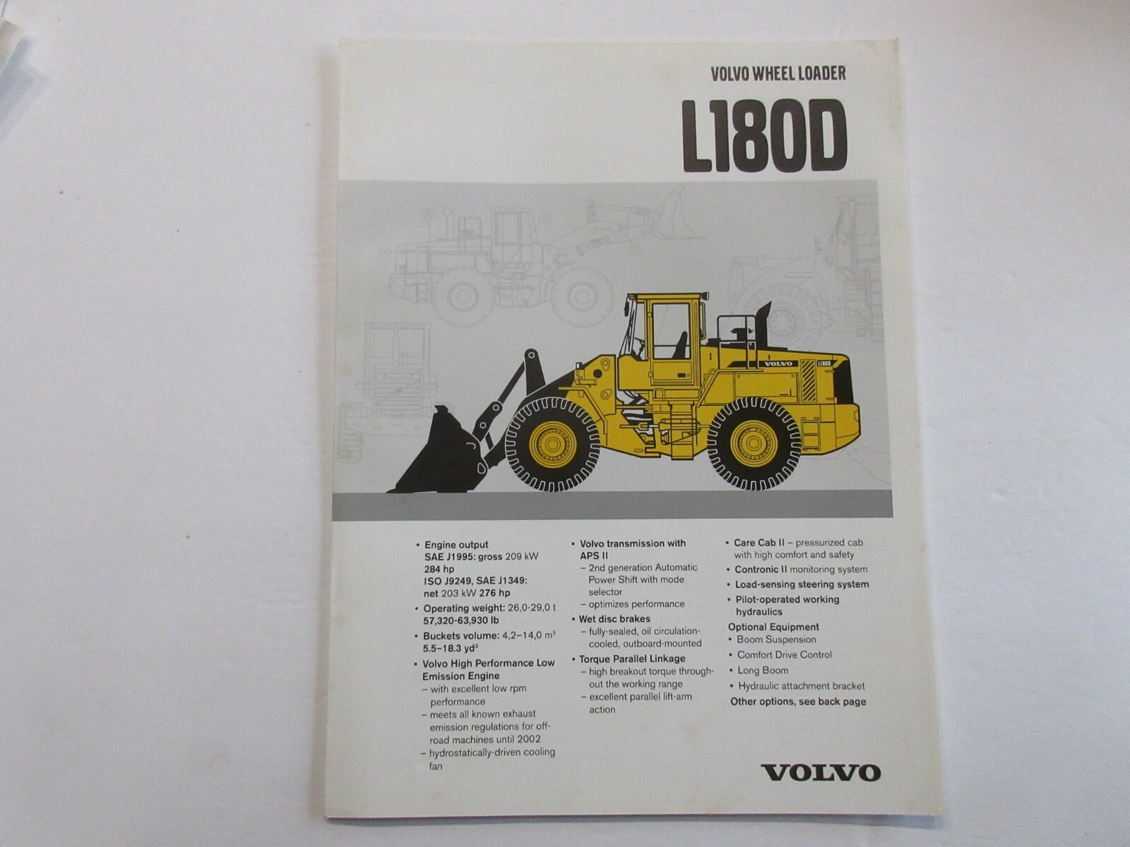 Volvo L180D Wheel Loader Brochure