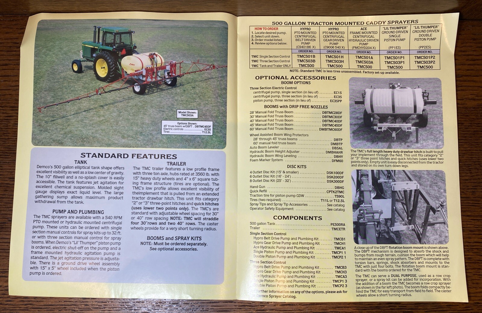 Vintage Demco 500 Gallon Tractor Mounted Caddy Sprayers Brochure Farming Spray