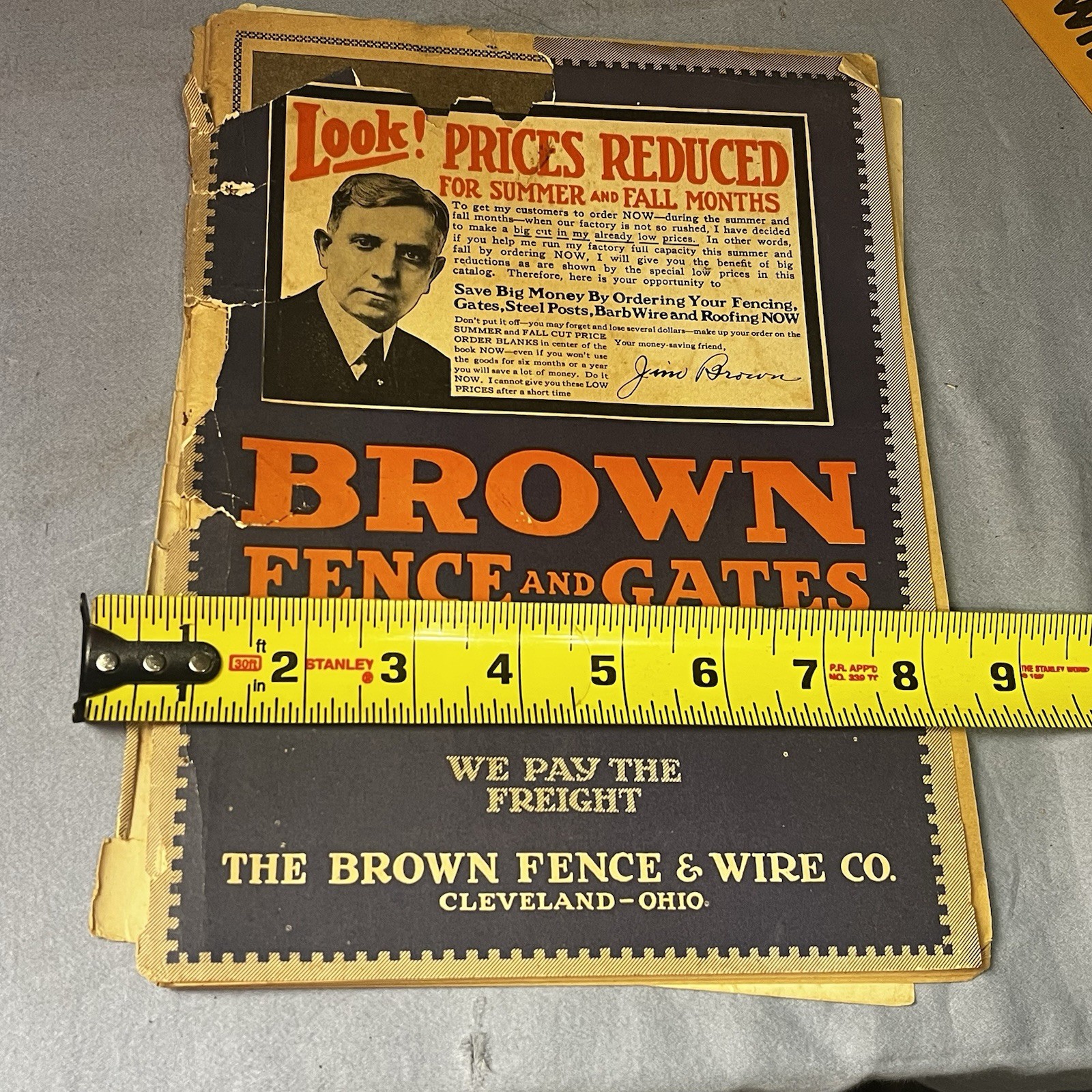 Vintage Sales Catalog Brown Fence Gate Barbes Wire