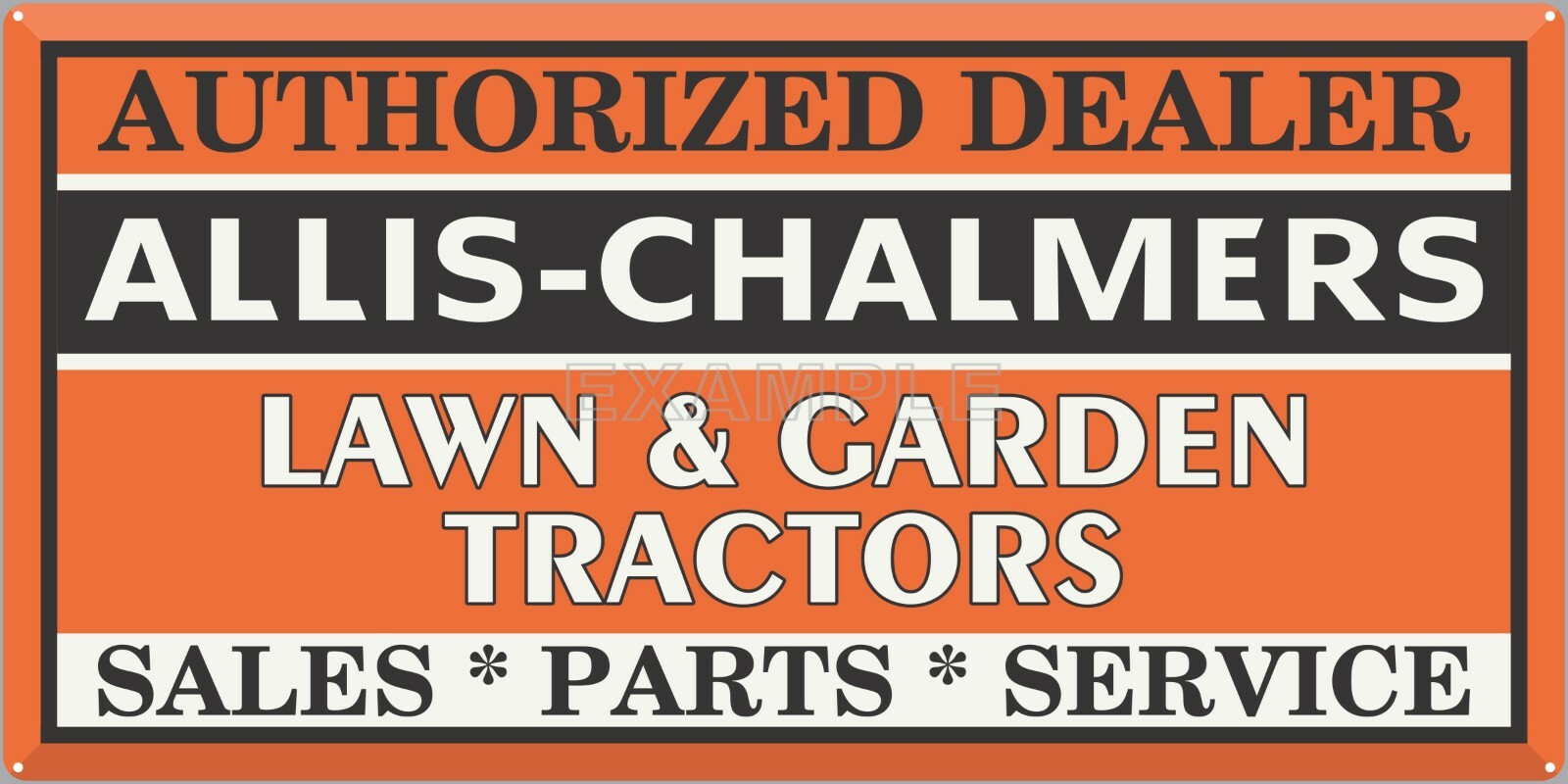 ALLIS CHALMERS LAWN GARDEN TRACTOR DEALER SIGN REMAKE ALUMINUM SIZE OPTIONS