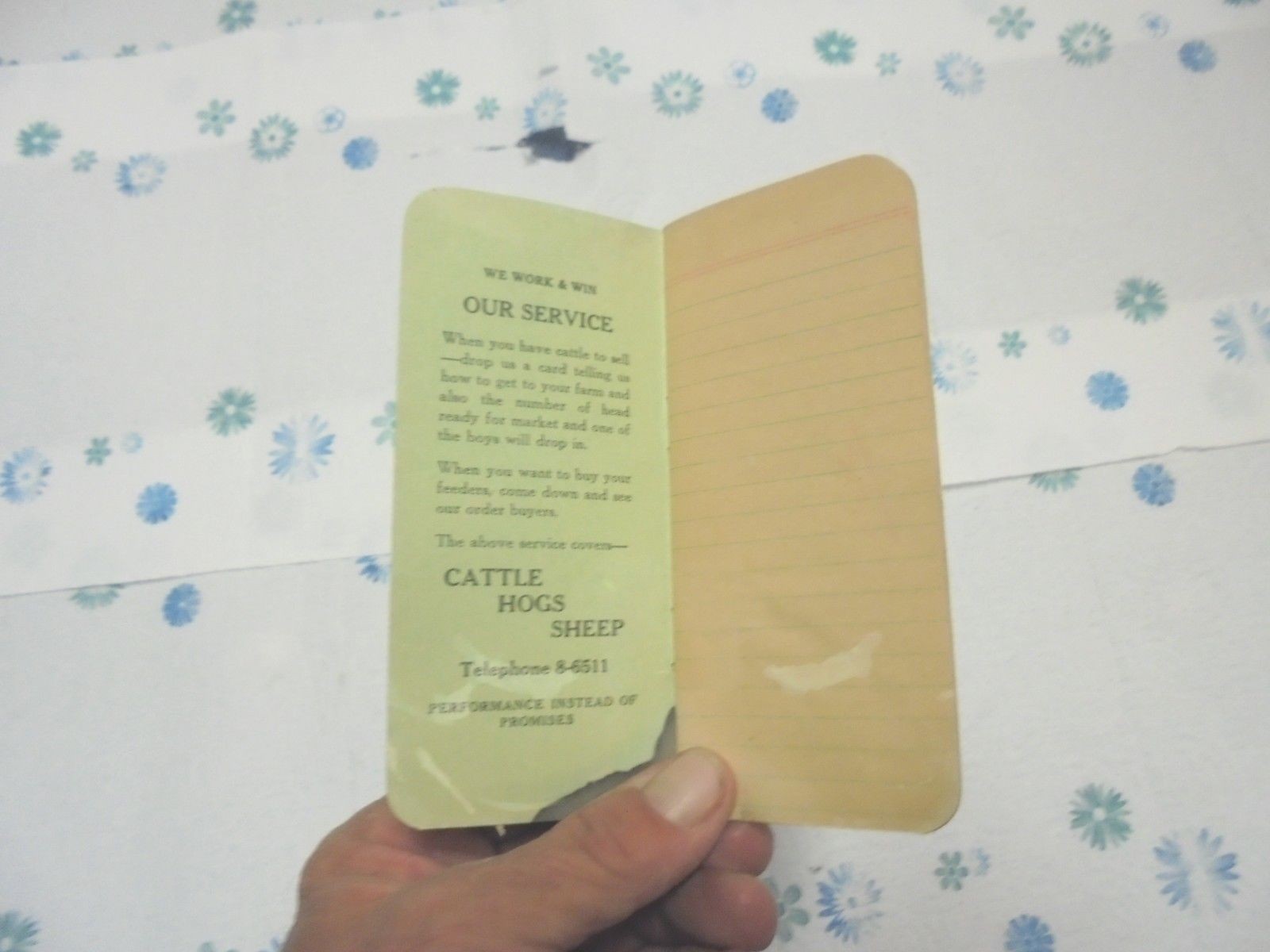 note book memo pad mid-west livestock commission sioux city iowa 1959 bergeson