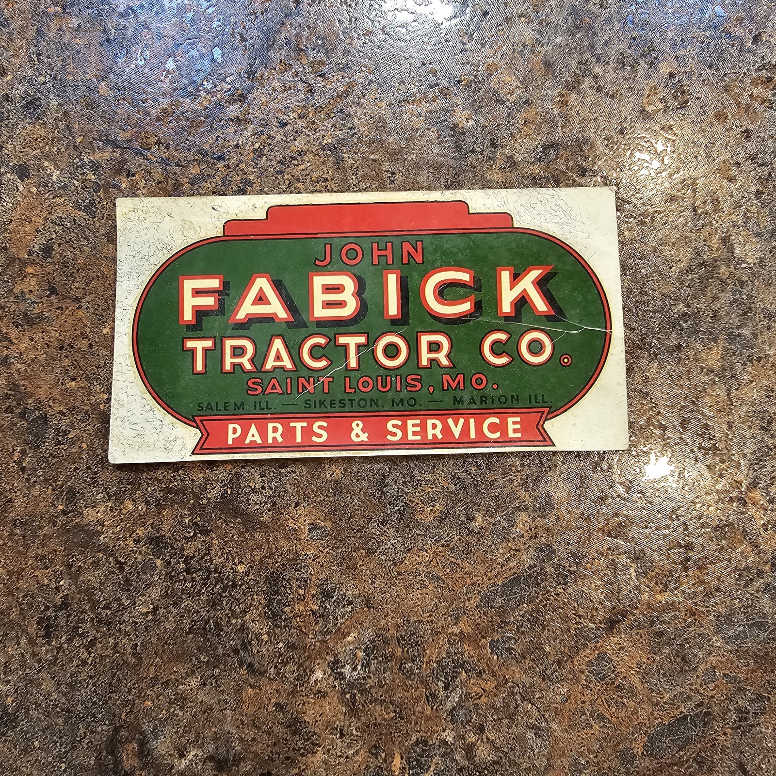 Vintage John Fabick Tractor Co. Saint Louis Mo. Sticker