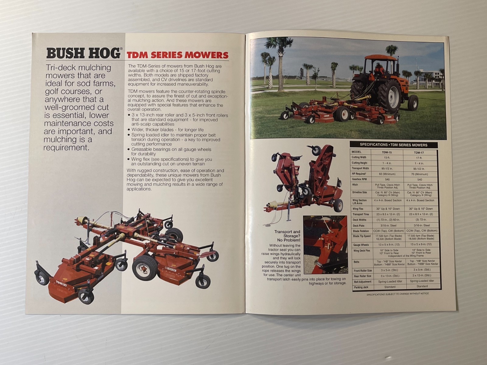 Vintage Original Bush Hog Mulching Mowers – Dealer Sales Brochure *1990s*