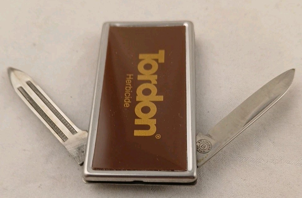 Vintage DOW Chemical Tordon Herbicide Barlow Pocket Knife/Money Clip-NEW!