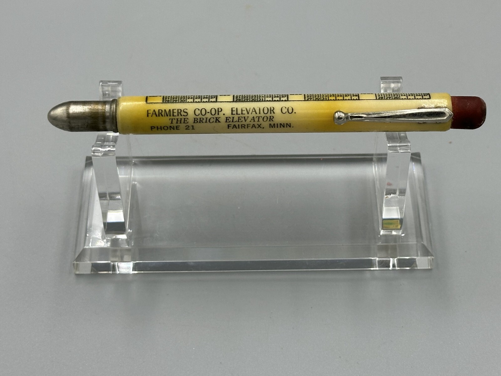 Vintage FARM ELEVATOR Advertising BULLET PENCIL Peavey MINNESOTA Co-op FAIRFAX