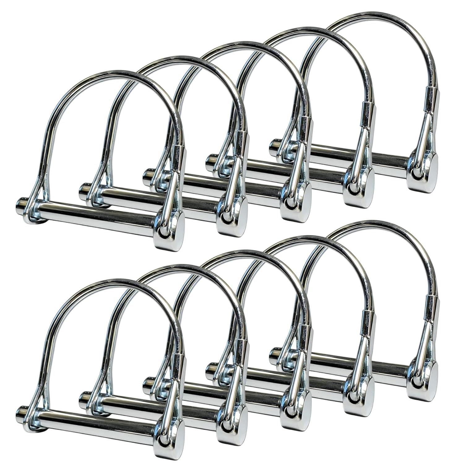 Trailer Coupler Pin set Silver Hardware Lock Pin set 10 Pack 2.125 In