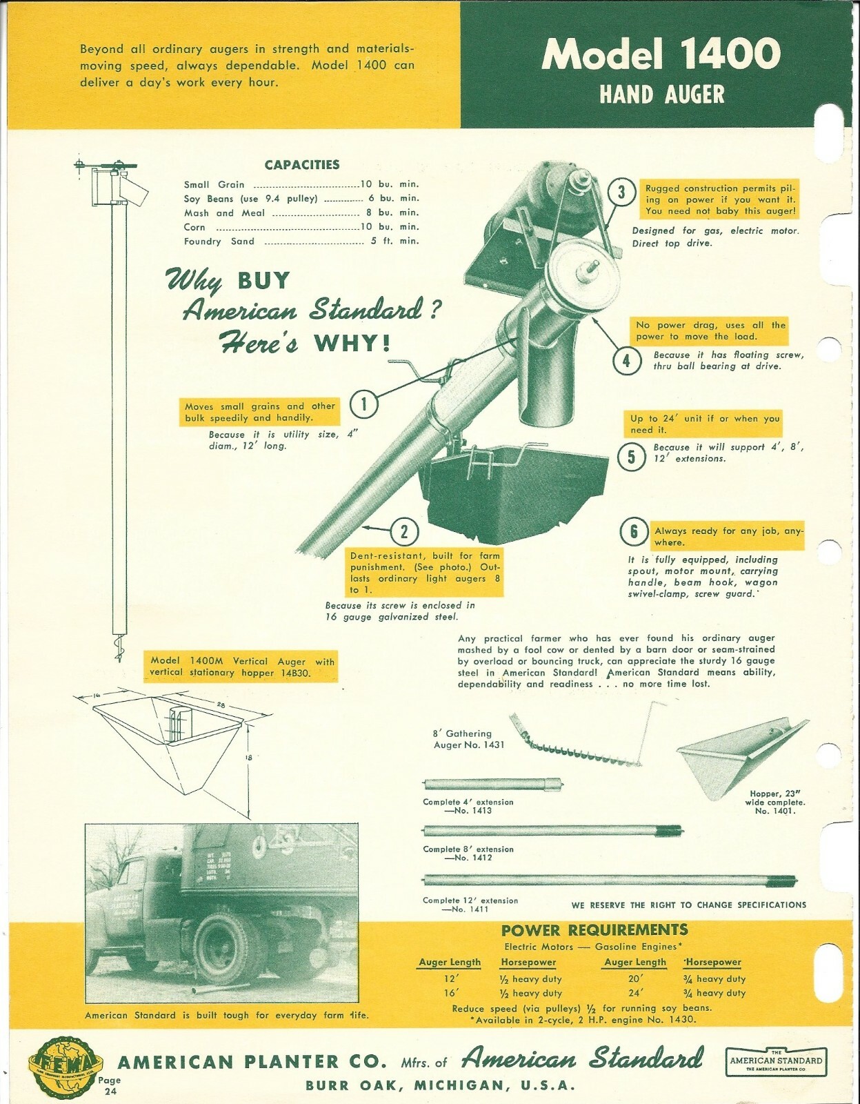 American Planter – American Standard – Farm Elevator Auger – Mixed Pages (F7521)