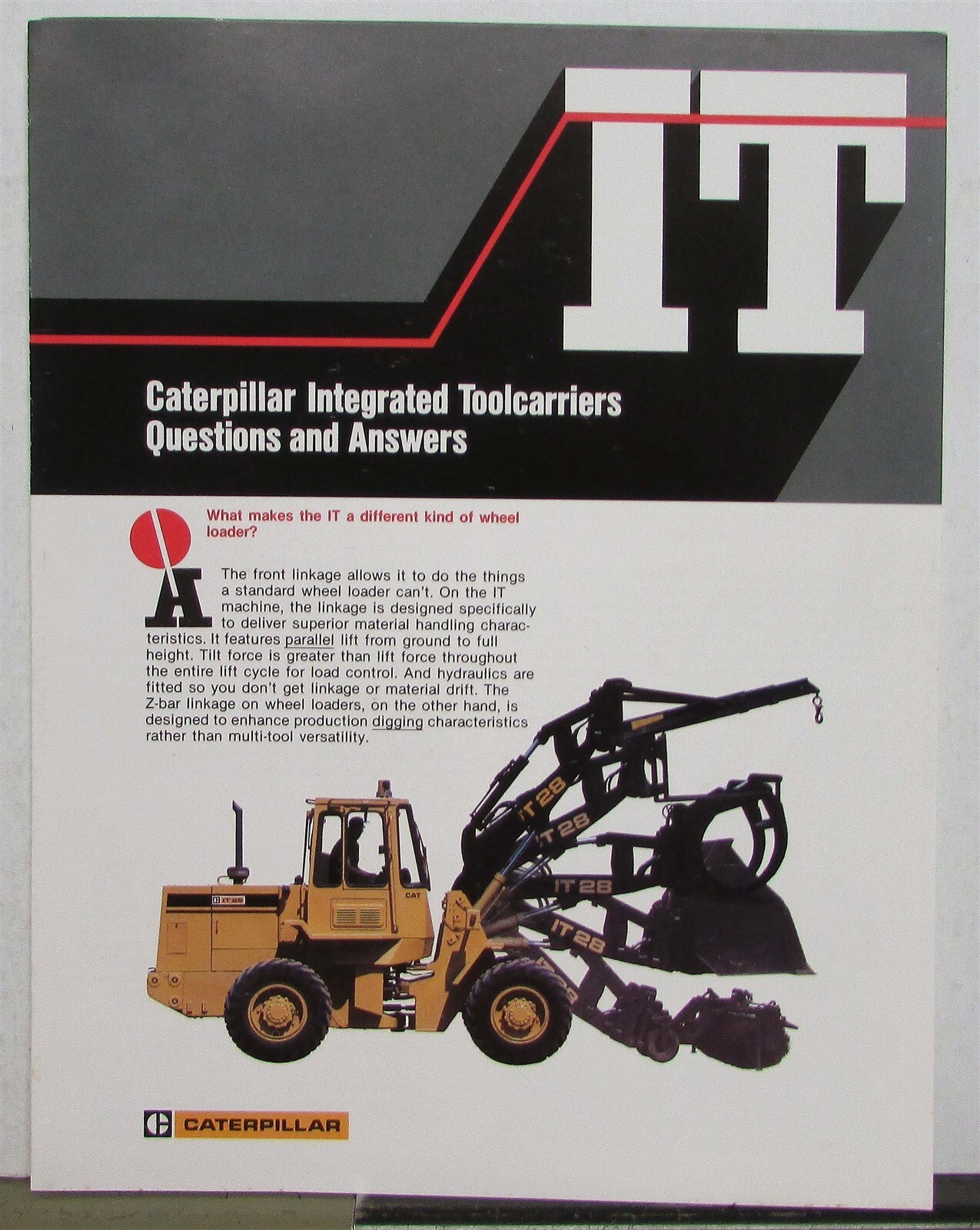 1990s Caterpillar Integrated Toolcarriers Questions & Answers Sales Tri-Folder