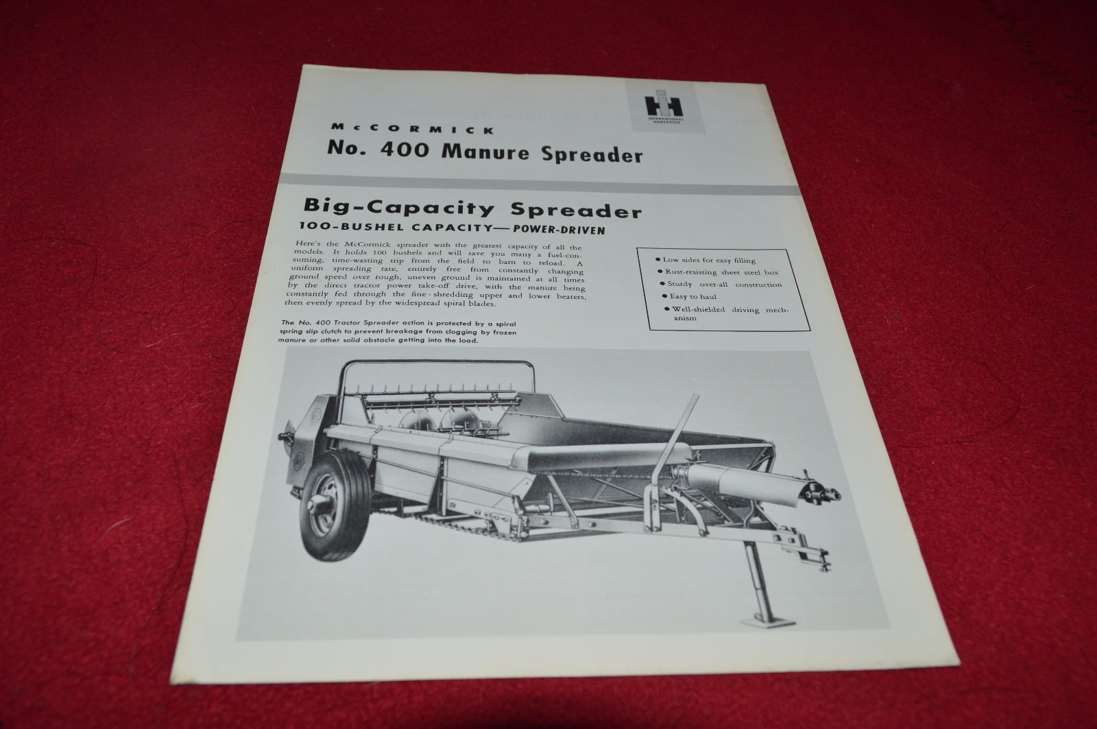 International Harvester 400 Manure Spreader Dealer&rsquo;s Brochure YABE15