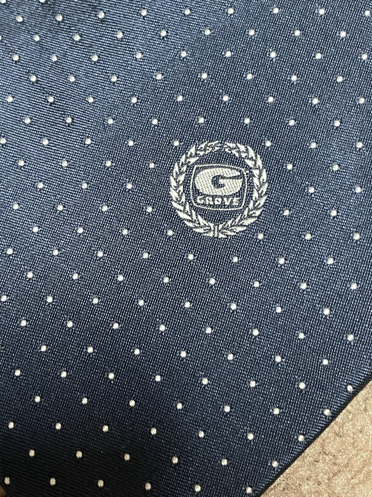 Mens Tie Grove Worldwide Manufacturing Cranes Givenchy Monsieur Blue Silk Rare