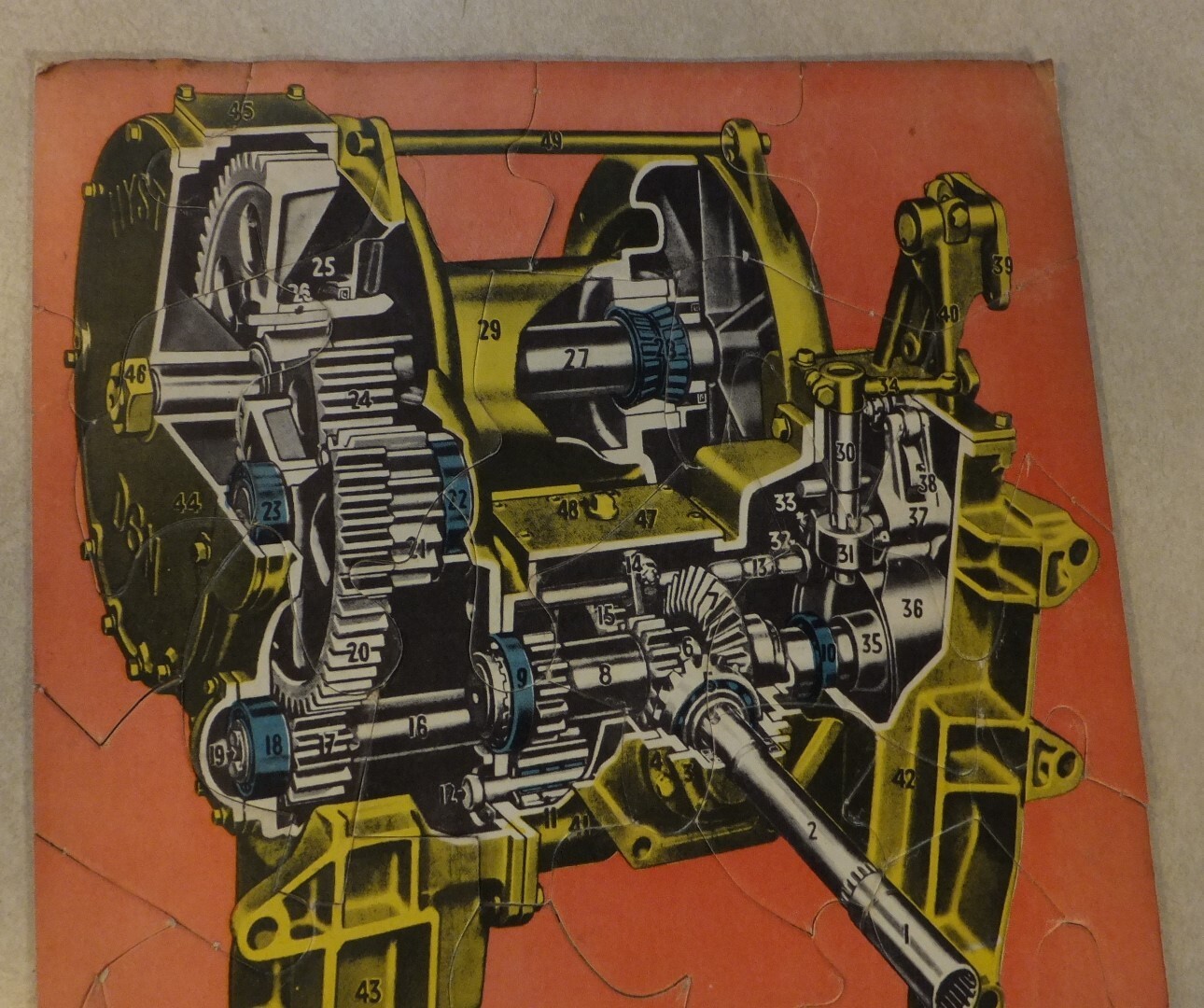 Vintage 1952 Tractor Training Service Project JIGSAW PUZZLE 11&Prime; x 8.5&Prime; Map E-7
