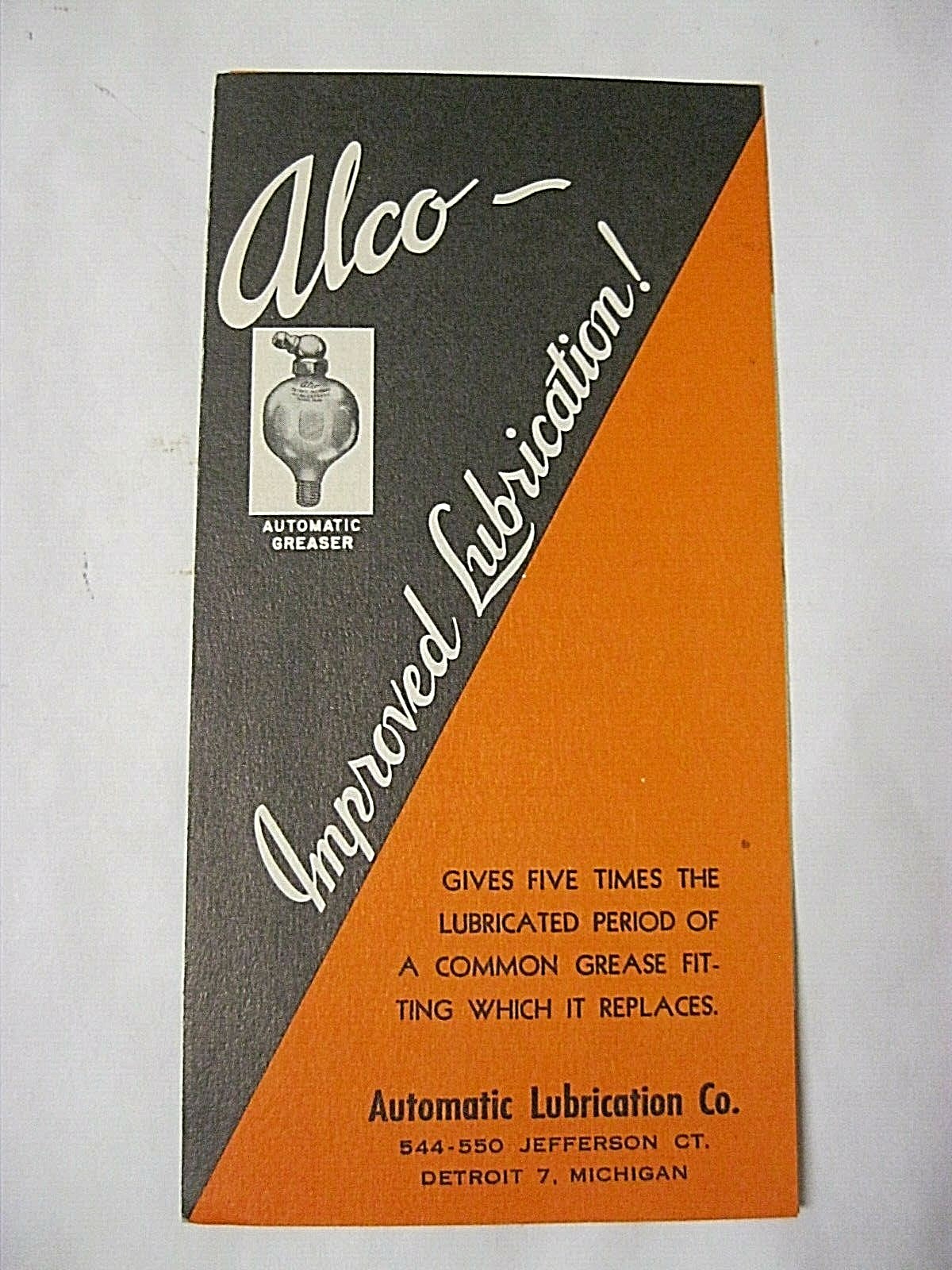 Alco Automatic Greaser Pocket Brochure (Vintage)