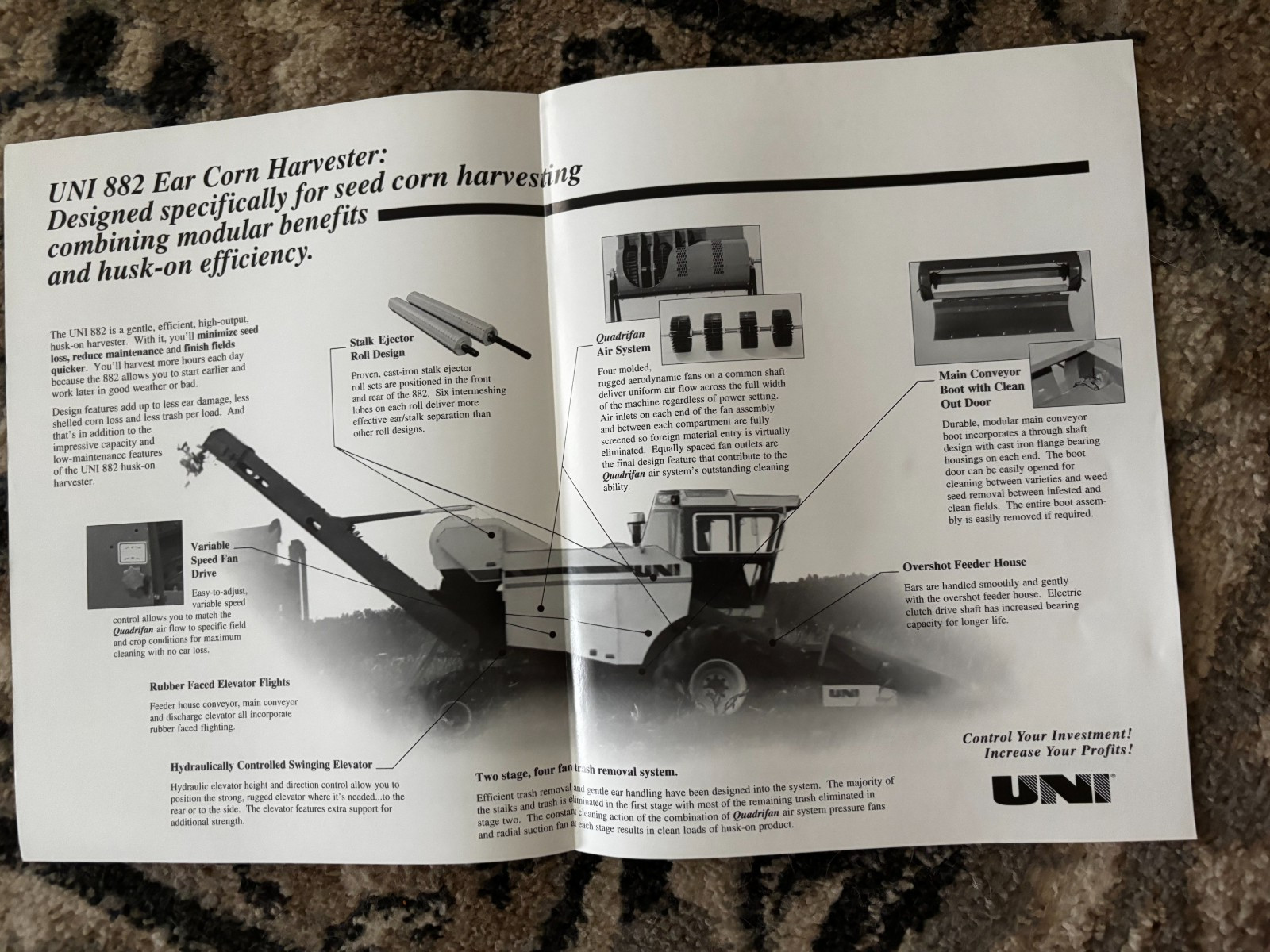 New Idea Uni-System 882 Ear Corn Harvester For 1994 Brochure DCPA26