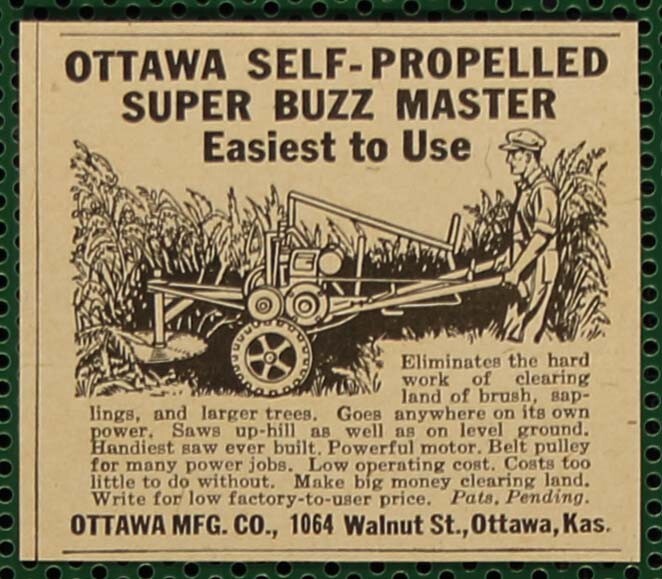 Ottawa Digger Tractor Log Saw Buzz Master Vintage Print Ad LOT of 10 pcs 1946