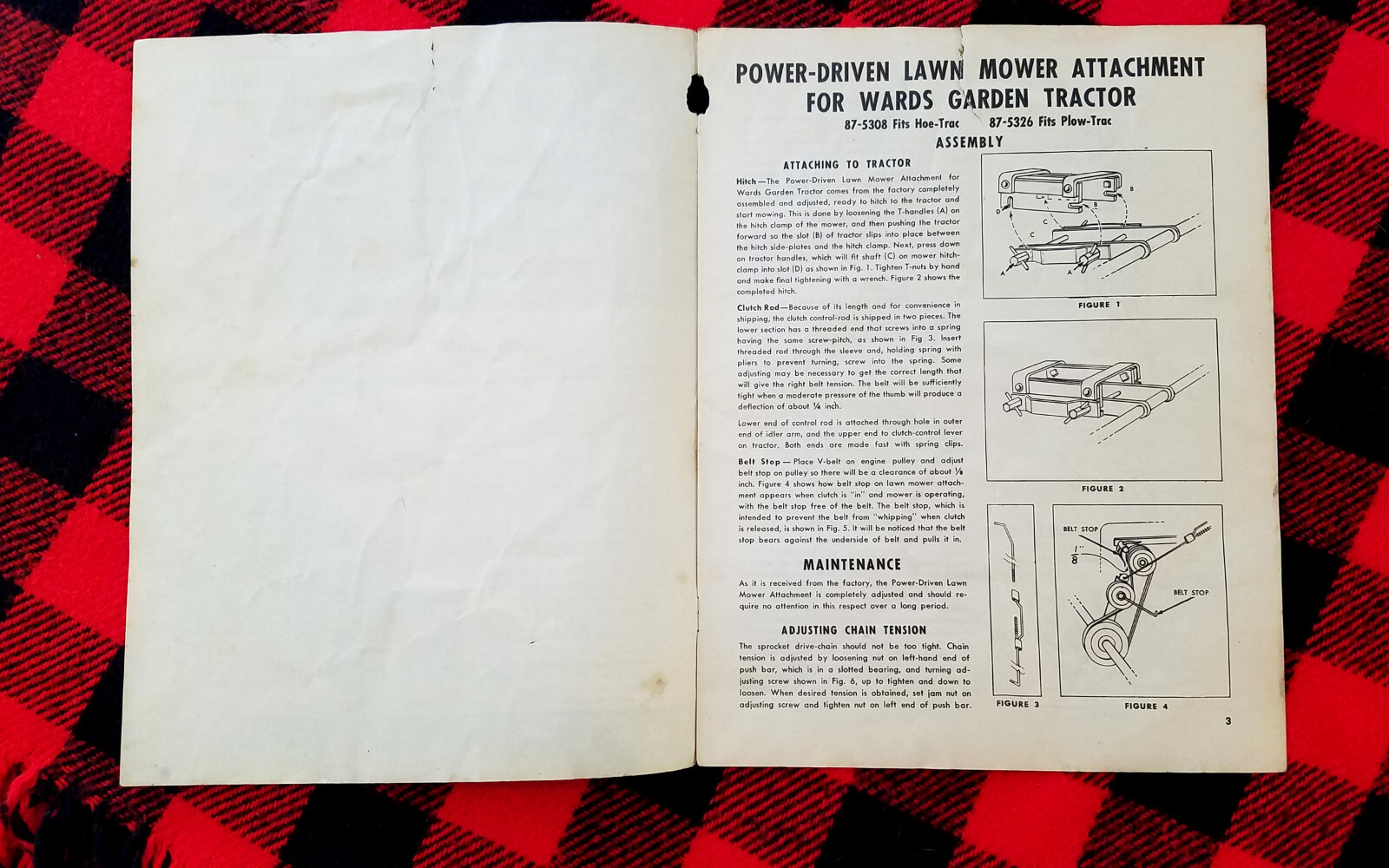 1950s Wards Plow Hoe Trac Garden Tractor Lawn Mower Manual Brochure