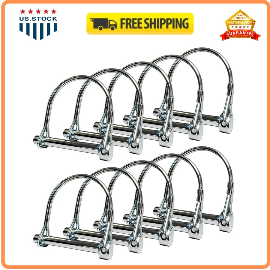 10 Pack Trailer Coupler Hitch Pin 2-1/8 x 1/4 Inch Heavy Duty Carbon Steel Pins