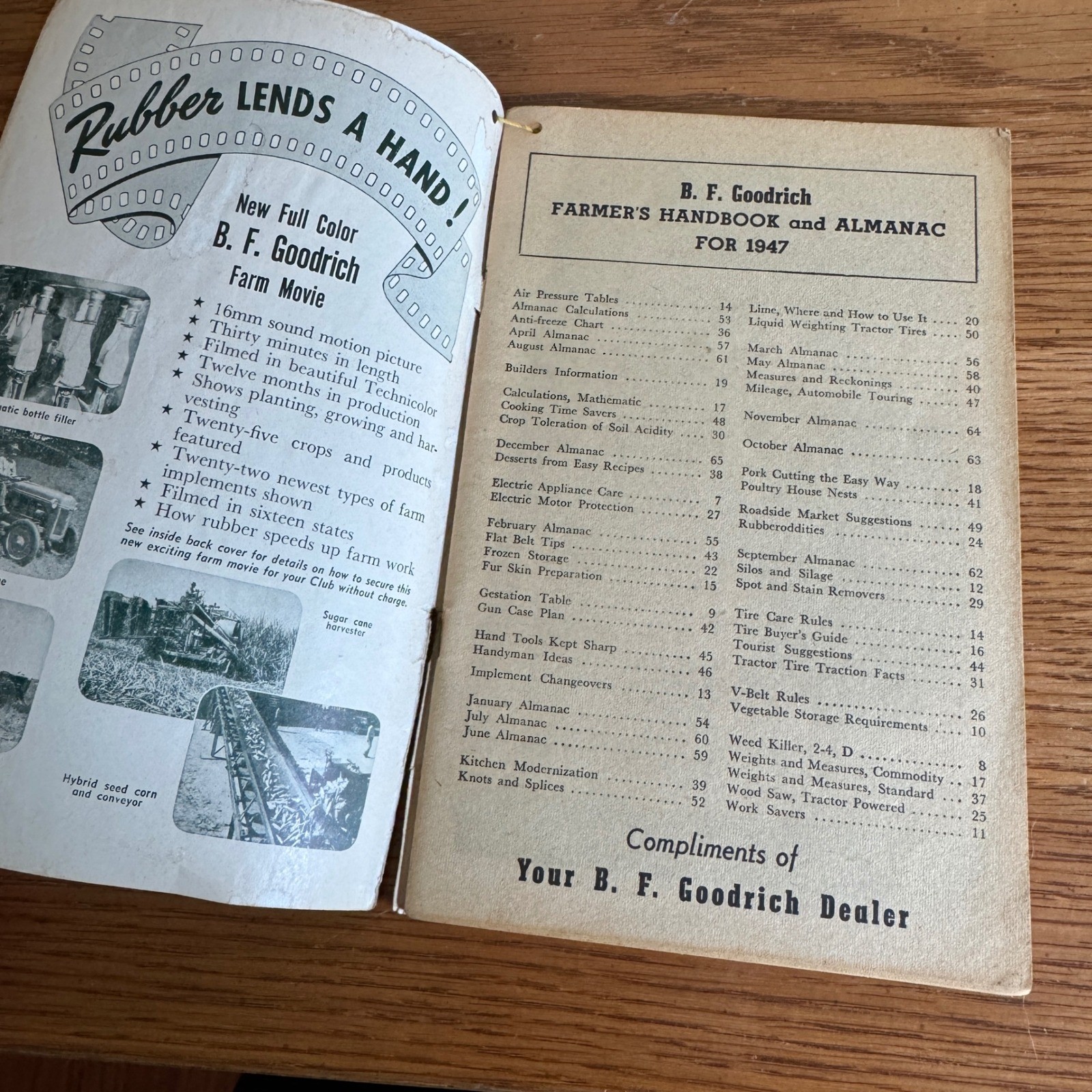 1947 BF Goodrich Farmers Handbook and Almanac Vintage Agriculture Advertising