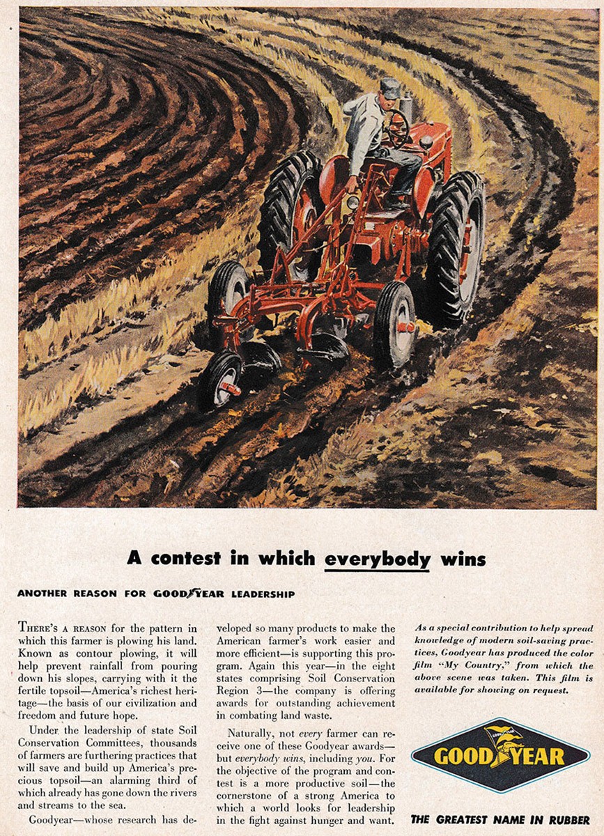1949 Goodyear: A Contest In Which Everybody Wins Vintage Print Ad
