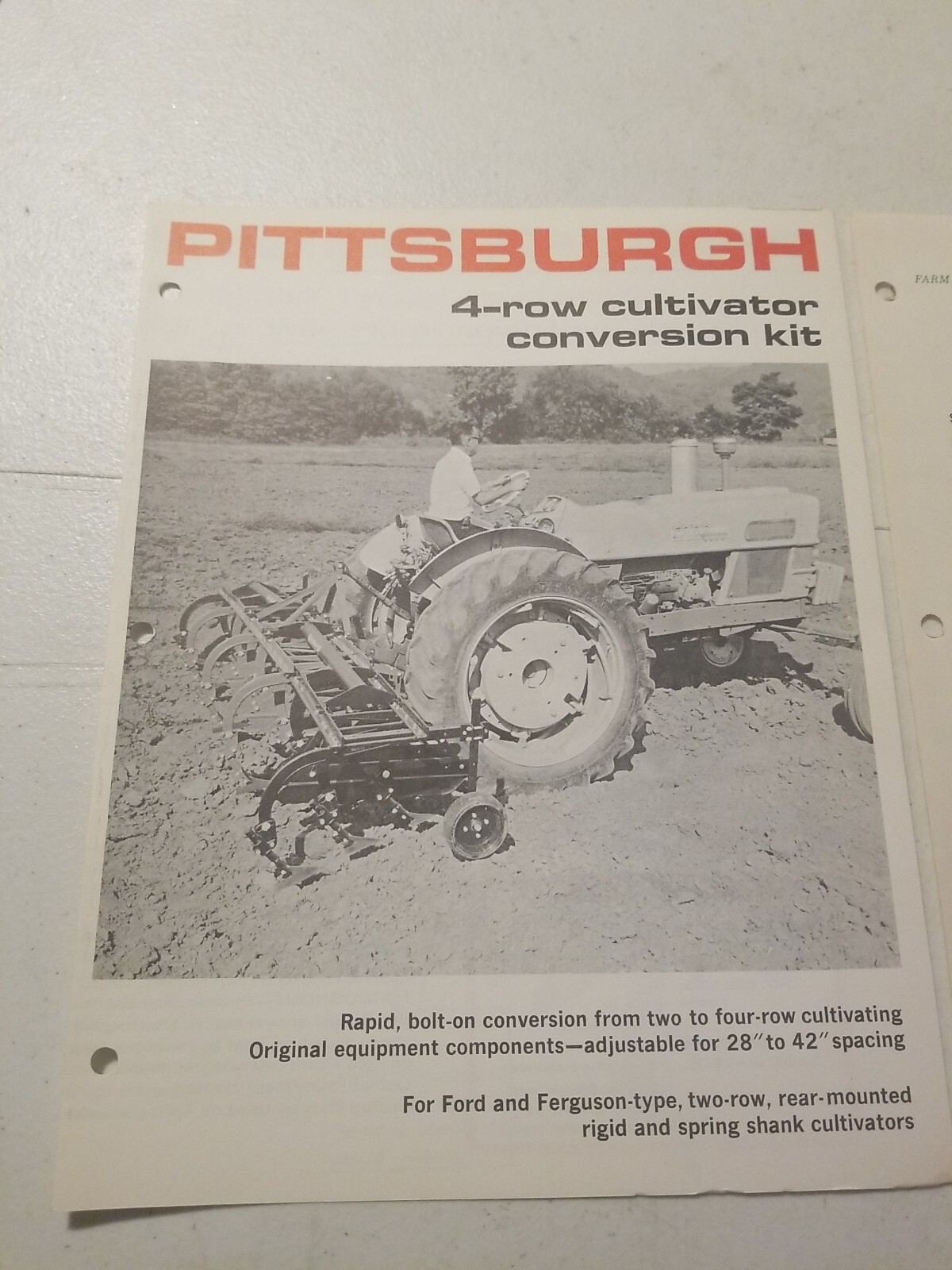 1970 PITTSBURGH FORGINGS CO. 4 ROW CULTIVATOR CONVERSION BROCHURE & PRICE LIST