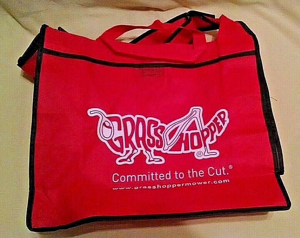 GRASS HOPPER LAWNMOWER TOTE SHOPPING BAG NEW ADJ STRAP GRASS CUTTER LAWN MOWER*