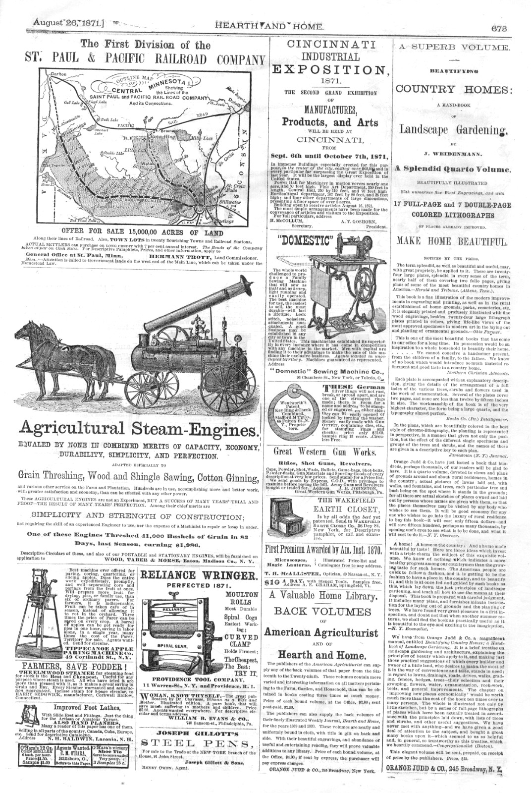 Wood, Tabor & Morse – Agricultural Steam Engines – 1871 Antique Ad