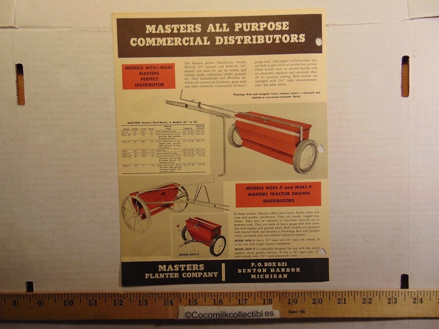 Vintage Masters Planter Co Masters Home Lawn Distributors Brochure Benton Harbor