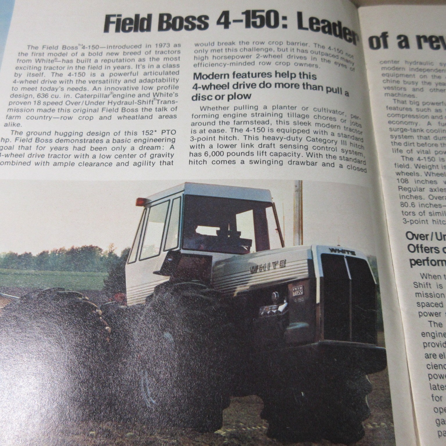VINTAGE WHITE FARM EQUIPMENT 1976 FARM EQUIPMENT LINE BROCHURE FIELD BOSS